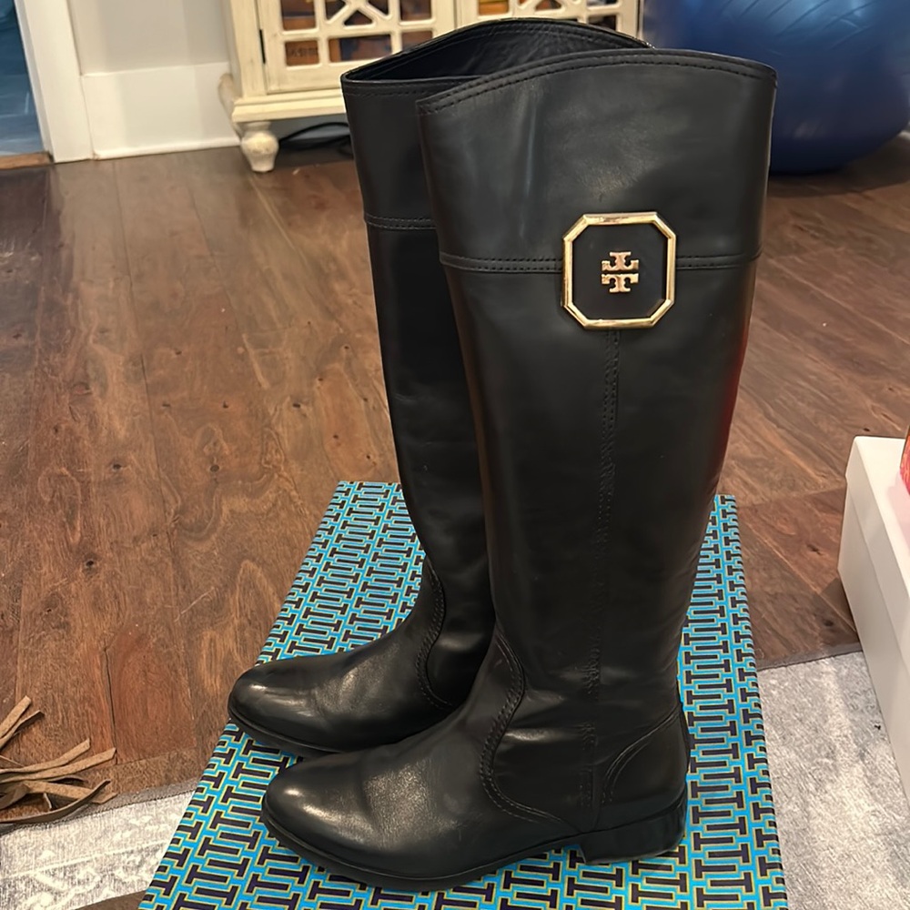 Tory Burch black riding boot